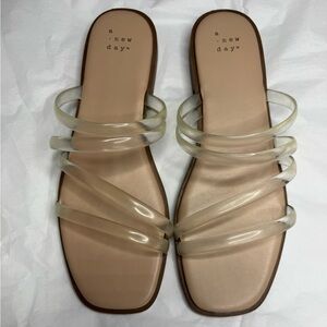 A New Day Clear Strap Sandals Size 8
